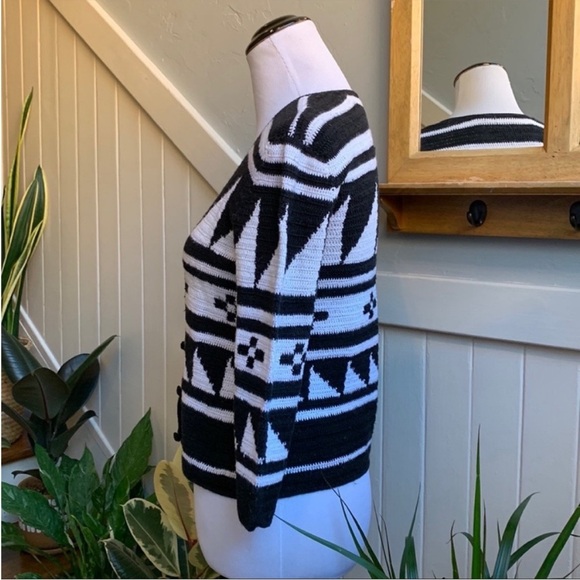 NWT Lauren Ralph Lauren Sevilla Hand Knit Cardigan Sweater Pearl and Black Knit - Picture 15 of 15